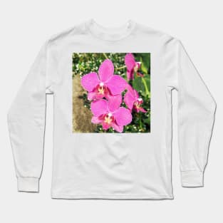 Pink Orchid Collage Long Sleeve T-Shirt